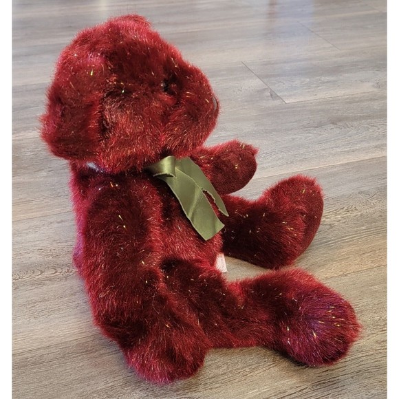 Russ Burgundy Spangles Festive Gatherings Teddy Bear Plush Stuffed Animal 14" - Picture 2 of 10